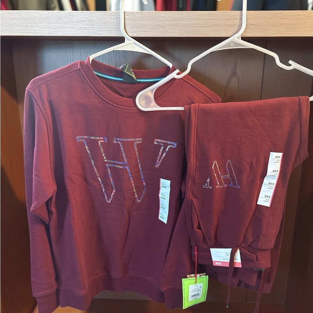 Burgundy Logo Sweatshirt and Pants Set